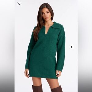 Fashion Nova Teal Long Sleeve Dress
